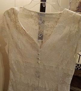 Apt. 9 short sleeve sheer lace blouse